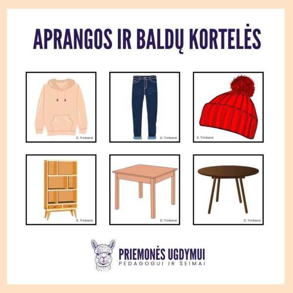 Aprangos ir baldų kortelės