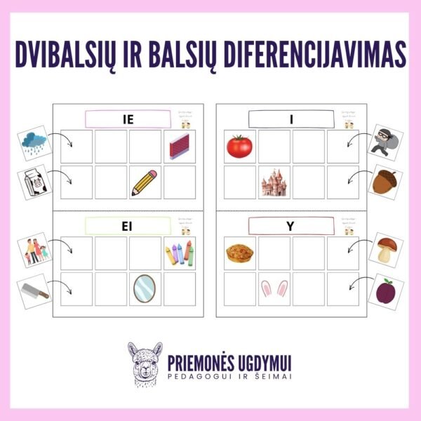Dvibalsių ir ilgųjų-trumpųjų balsių diferencijavimas